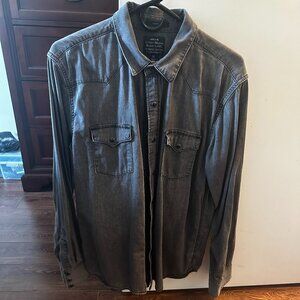 Lucky brand grey collared shirt